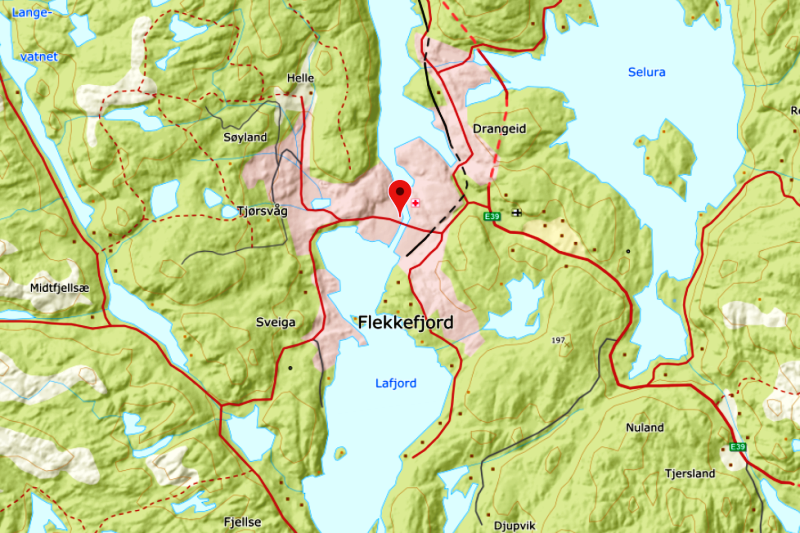 Landkarte von Flekkefjord