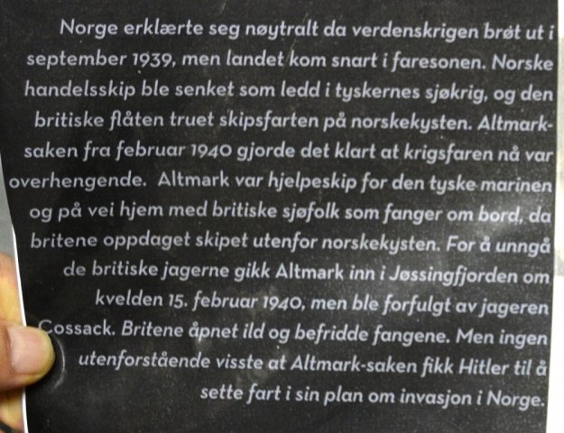 Norwegischer Text zur Altmark Affäre