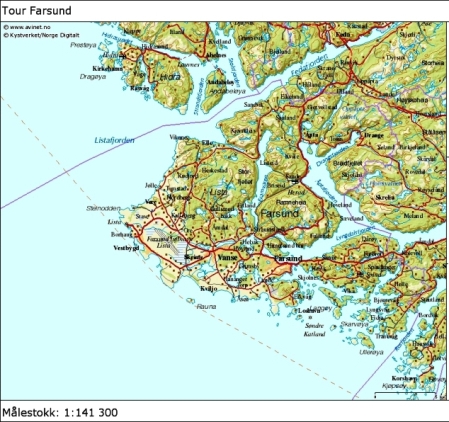 Karte Farsund-Halbinsel