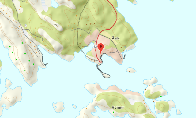 Landkarte von Åvik
