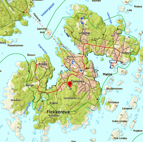 Landkarte von Flekkerøy