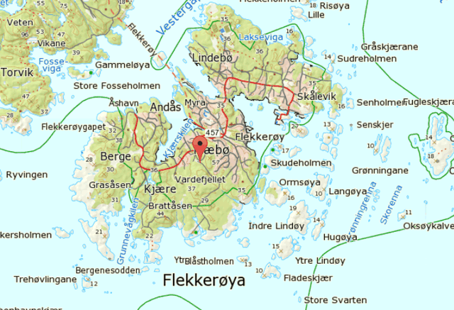 Karte von Flekkerøy