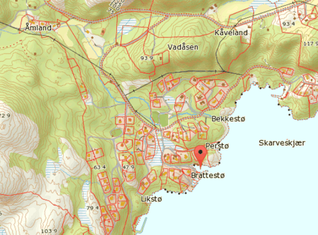 Karte von Küveland / Erikstad