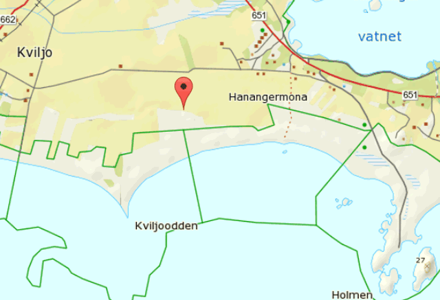 Karte vom Strand Kvidjoodden