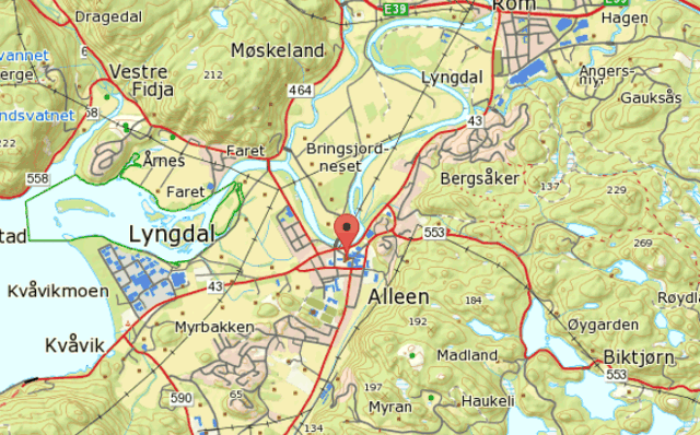 Landkarte von Lyngdal