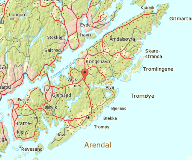 Karte von Tromøy