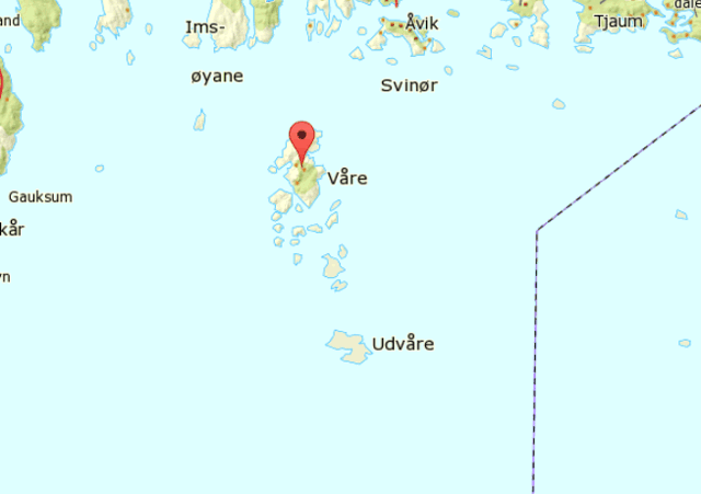 Karte von der Inselgruppe Våre