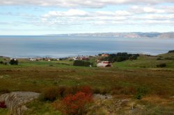 Blick über Jellestø, Listafjord und Hidra