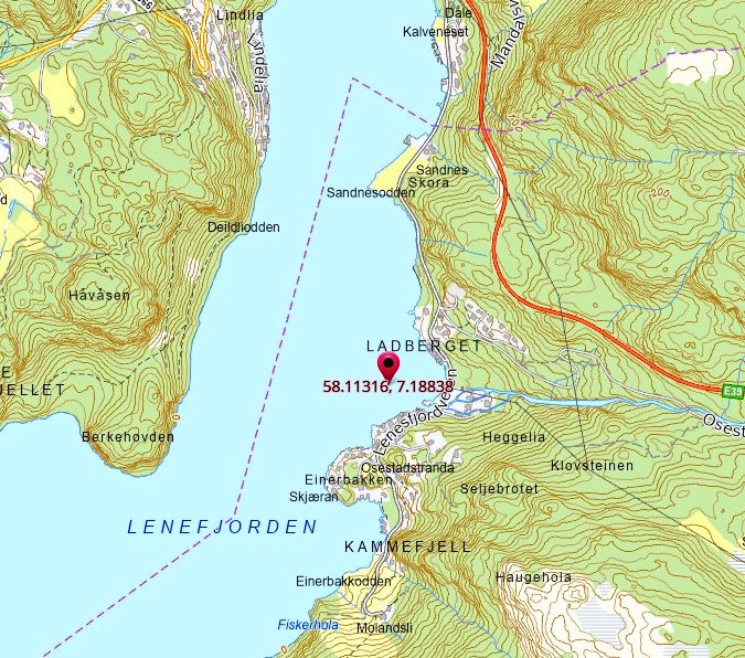 Karte vom Lenefjord