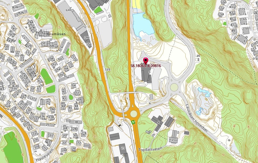 Karte vvom Hamresanden Legesenter